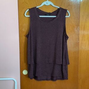 Apt. 9 Women's Sleeveless Layered Tank Top Split Back XL